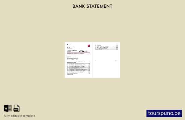 listo para imprimir plantilla de Word (páginas) de extracto bancario de BB&T Cor